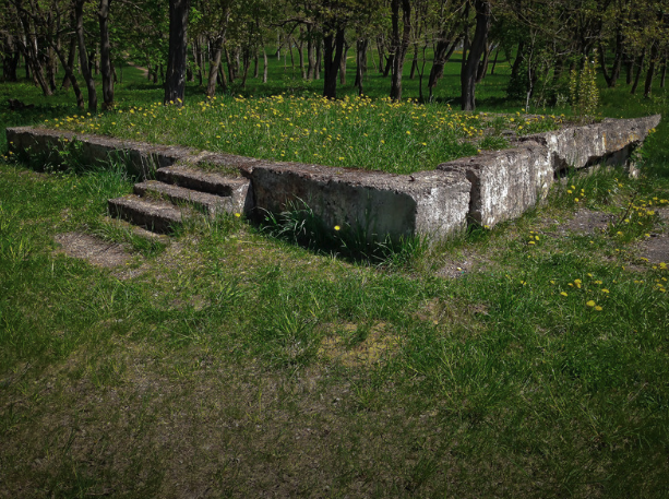 Abandoned foundation and footings